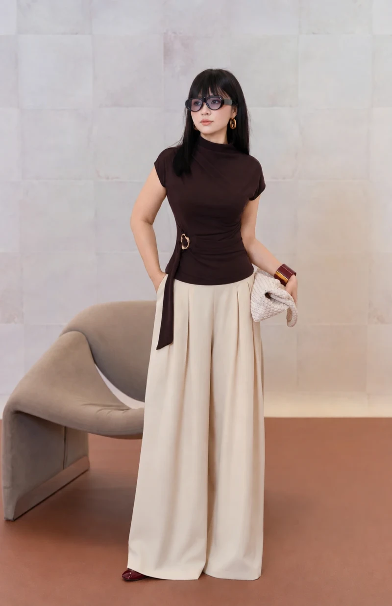 Áo thun chờm vai cổ 3 phân