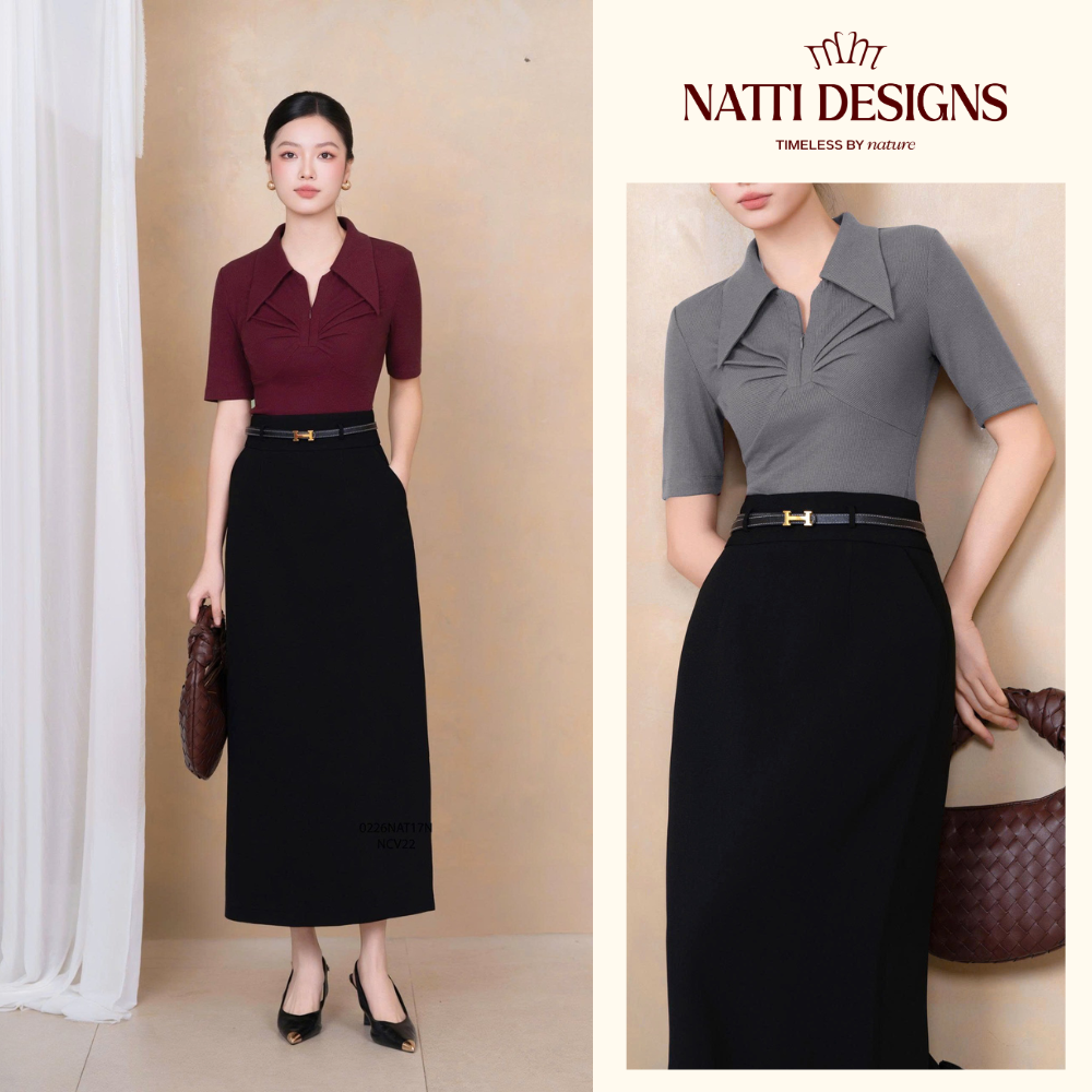 Áo thun cổ đức xoắn ngực