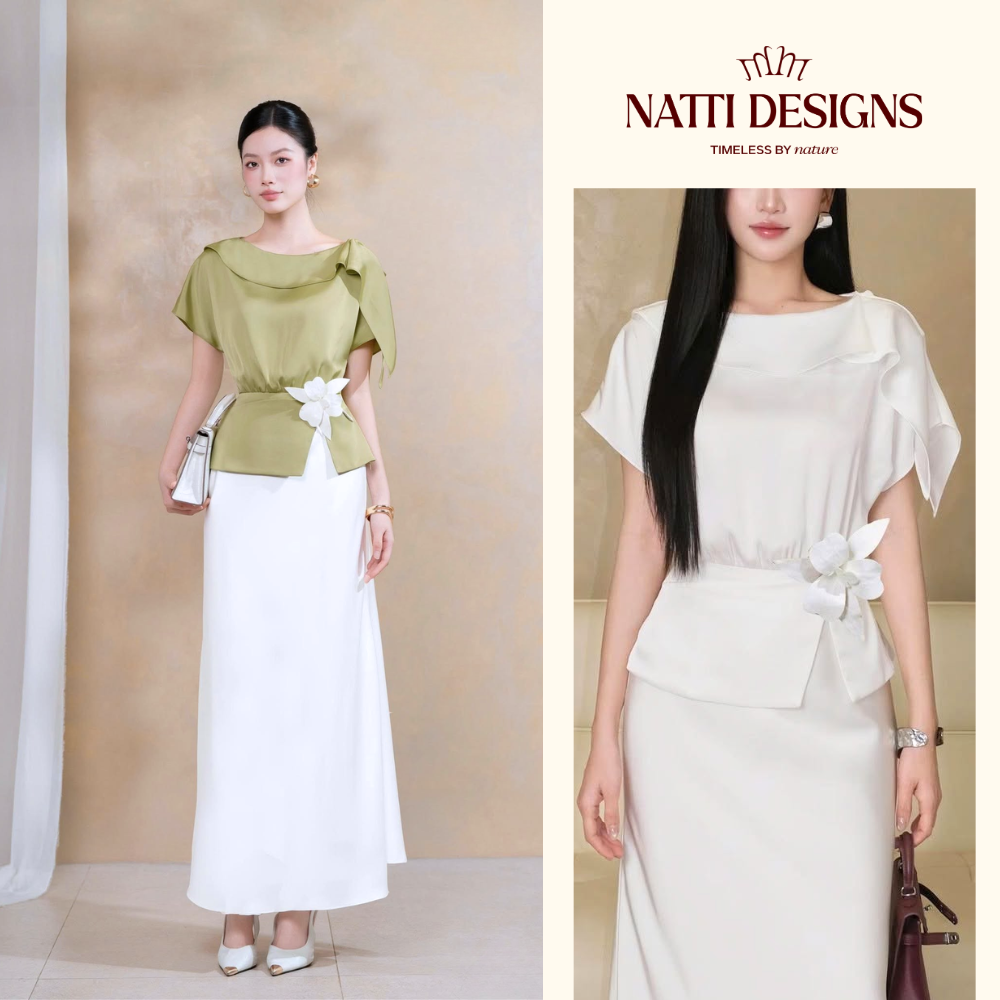 Áo sơ mi lụa peplum