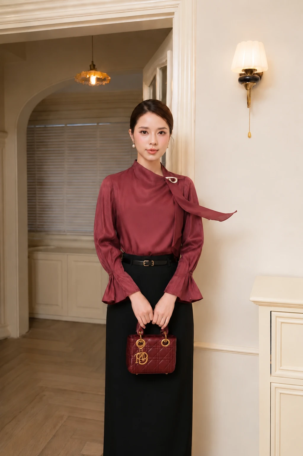 Áo sơ mi cổ đổ tay dài