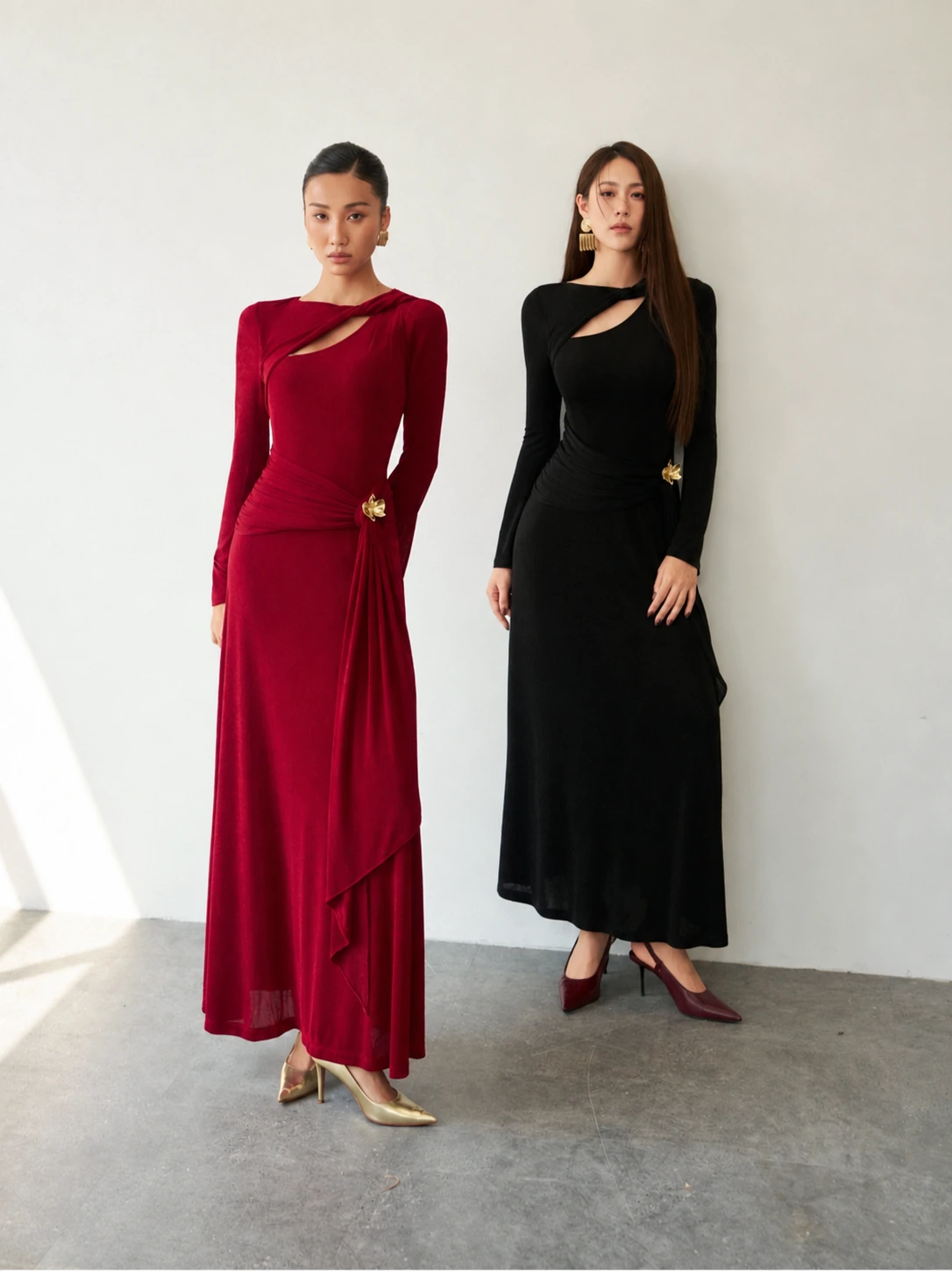 Deep red dress